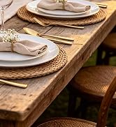 WDF 300Pcs White and Gold Plastic Plates - Gold Plates Disposable - 50 Guest Disposable Dinnerwar...