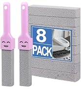 Herda 8-Pack Pumice Stone Scouring Stick with 2 Universal Handles, Pumice Stone for Cleaning Stov...