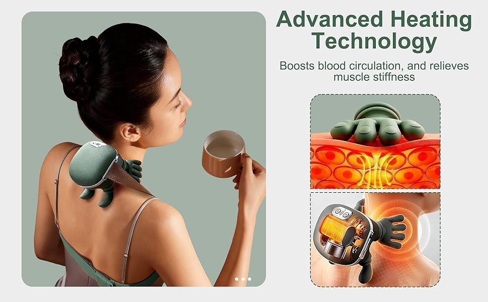 shiatsu neck and back massager massagers for neck and back pain relief nekteck neck massager