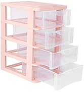 DOITOOL Plastic Drawer Storage Box Office Drawer Cube Storage Organizer Plastic Container Desktop...