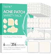 TKTK Pimple Patches for Face, 6 Sizes Hydrocolloid Acne Patch Variety, Large Acne Stickers for Ch...