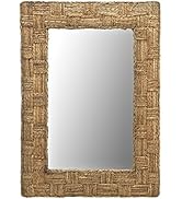 KOUBOO 1040139 Rectangular Checquered Wall Mirror in Rope, 24
