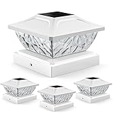 ENSLI 4 Pack Solar Post Cap Lights, 2 Mode Bright Solar Post Lights Outdoor Waterproof Fence Post...