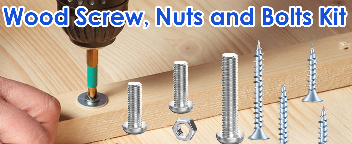 Nuts and Bolts with Wood Screws