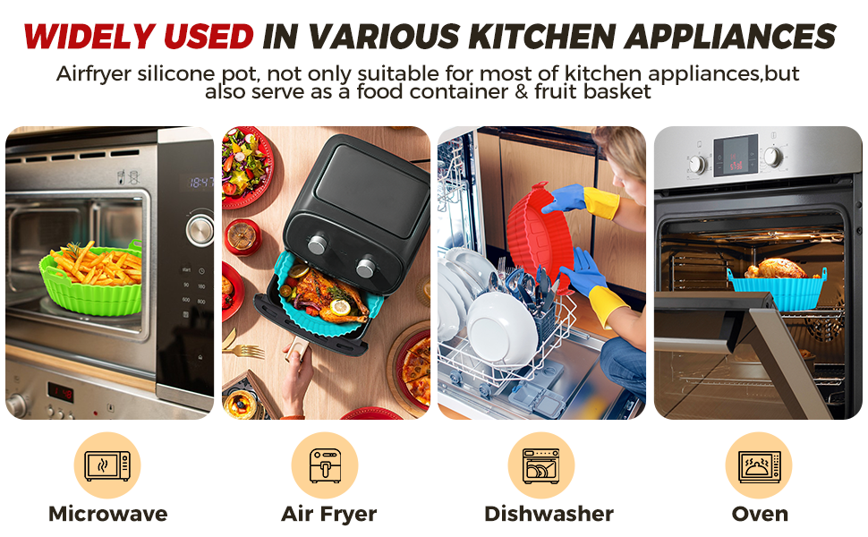 reusable air fryer silicone liners pot baking tray basket airfryer accessories disposable paper