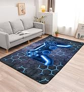 blue gaming rug