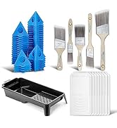 KATA DIY Painting Tool Kit, 4 Inch Paint Tray, 8-Pack Disposable Paint Pan Liners, 5-Pack Brushes...