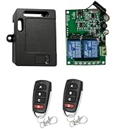 DC 6V 12V 24V 2 Channel Relay Universal Wireless Remote Control Switch, RF433M 4 Button Transmitt...