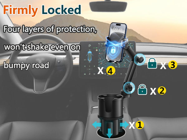 stable cup phone holder for car