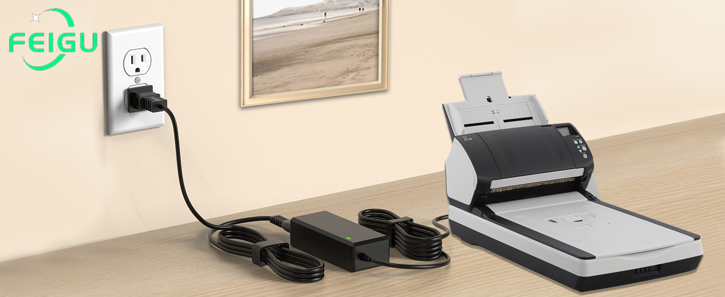 24V AC/DC Adapter Power Cord Compatible with Fujitsu Scanner