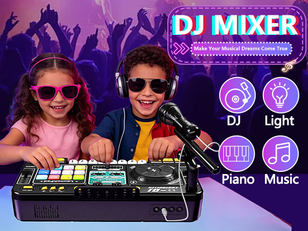 DJ mixer dj table dj controller musical toys music maker toys for baby kids toddlers 2 3 4 5 6 year