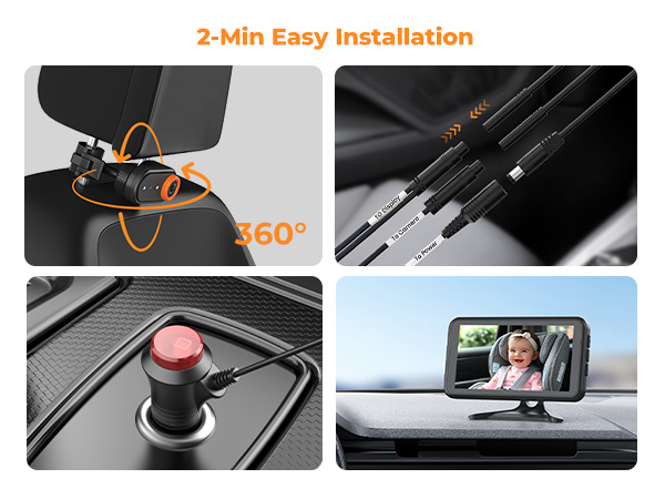 baby car camera easy install