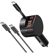 Besgoods USB C Car Charger for iPhone 17 16 Pro Max, Retractable Car Charger 78W Fast Charging Ci...