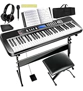 AQNIEGEP 61 Key Keyboard Piano for Beginners, Full-size Electric Piano Music Keyboard, Electronic...
