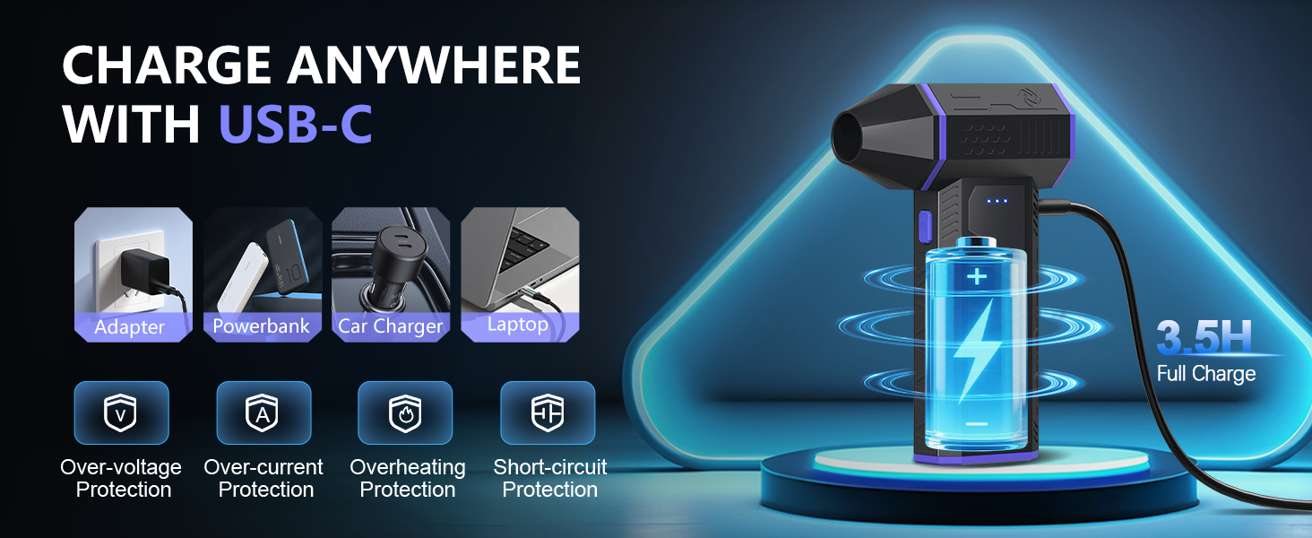 dust spray fast charging with USC-C