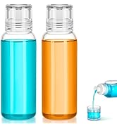VITVITI Glass Mouthwash Dispenser for Bathroom, 10 OZ Mouth Wash Container Bottle with Lid Cup, C...