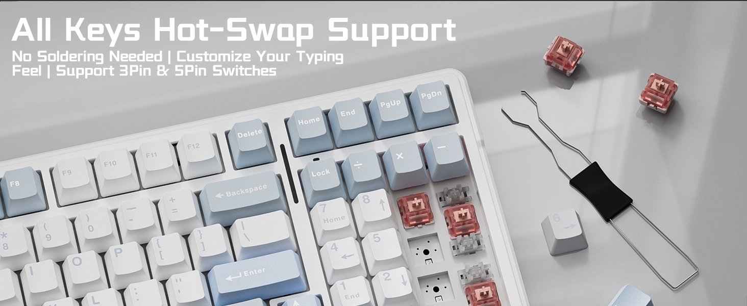 hot swap mechanical keyboard support 3 pin 5 pin