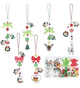 SUNNYCLUE 1 Box 134Pcs DIY 6 Sets Phone Charm Making Kit Christmas Phone Charms Xmas Tree Bell Ca...