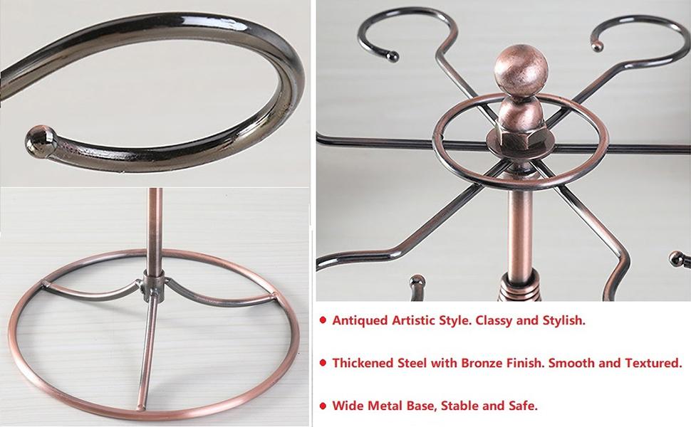 Bronze Wine Glass Rack Freestanding Stemware Holder