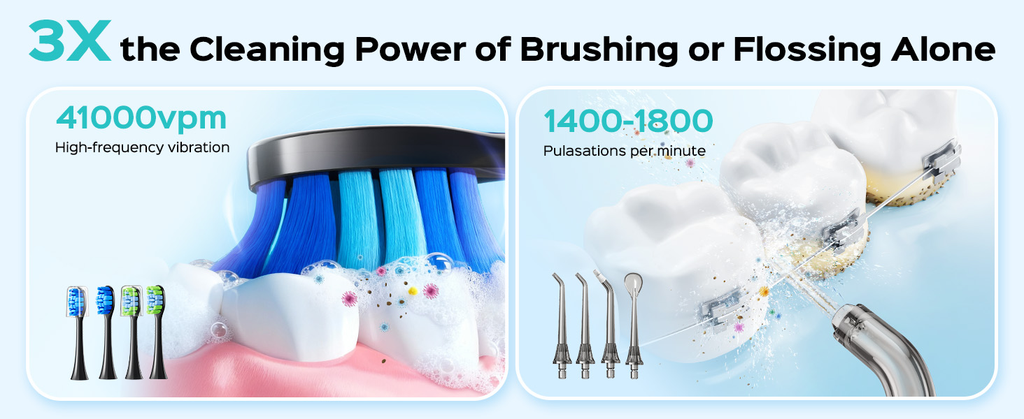 electric toothbrush with water flosser