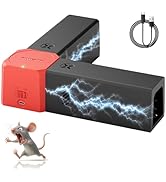 Electric Mice Trap Mouse Zapper, Rat Traps Indoor for Homes with Dual-Channel, Mice Zapper with H...