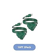 DEWENWILS 10 FT Outdoor Tri-Tap Extension Cord Splitter for Christmas, Weatherproof 16/3 SJTW Pow...