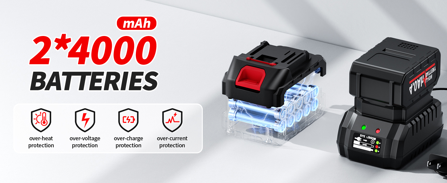 Battery Powered Angle Grinders 4-1/2 in, Angle Grinder Cordless with Batteries and Charger