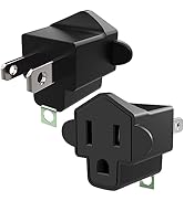 ETL 3 Prong to 2 Prong Adapter Polarized Grounding Converter JACKYLED 3-Prong Adapter Converter F...