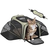 Petsfit Expandable Rabbit Carrier Bunny Carriers, 16 Inch Airline Approved Pet Carrier with 2 Ext...