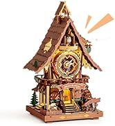 ROKR Cuckoo Clock Mechanical 3D Wooden Puzzle Kit for Adults, DIY Wooden Clock Model Building Set...