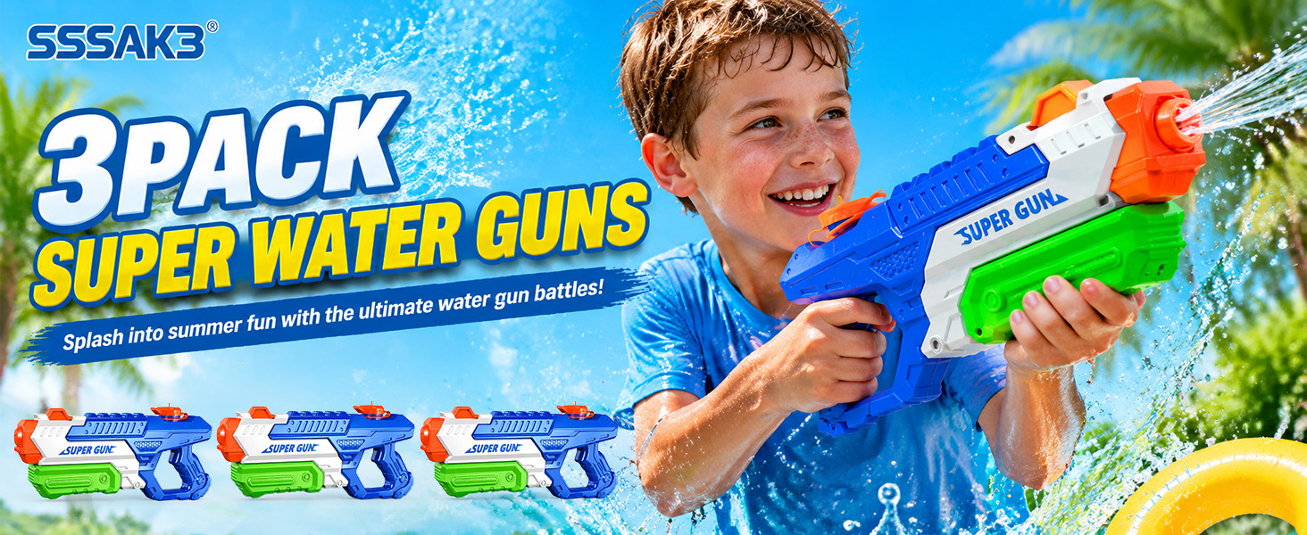 3 pack super water guns for kids and adults