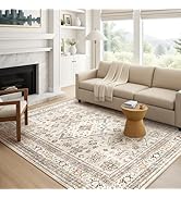 Vintage Living Room Area Rug 5x7 - Large Soft Washable Oriental Traditional Distressed Farmhouse ...