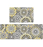 Pauwer Boho Kitchen Rugs Set of 2 Anti Fatigue Mats for Kitchen Floor Cushioned Kitchen Rugs and ...