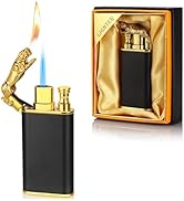 Magic Dual Flame Tiger Lighter, Butane Refillable Torch Lighter Double Flame Tiger Lighter Switch...