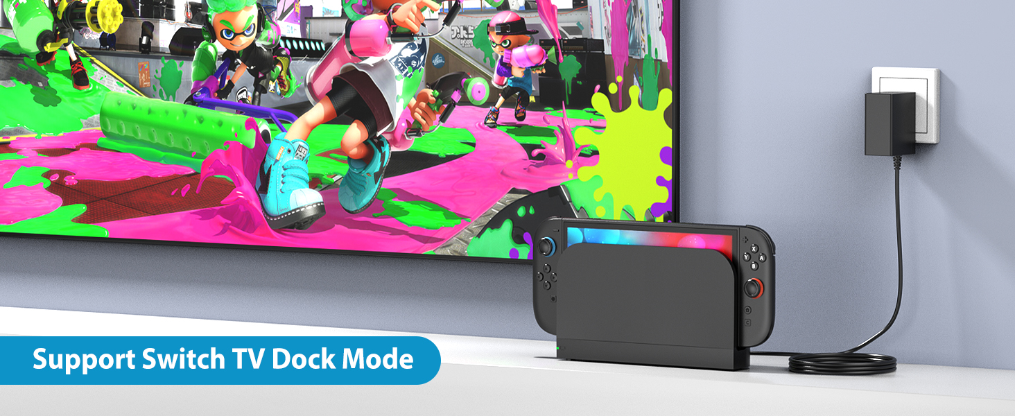 Switch 2 Charger - 60W AC Adapter for Nitendo 2(2025) with 6.6FT Long Cable, Support 4K TV Dock