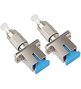 2 Pcs FC Male to SC Female Hybrid Optical Fiber Adapter Simplex Fiber Flange Connector Single Mod...