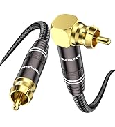 SOUNDFAM High-End Subwoofer Cable 6ft - 90° Right Angle RCA Cable | 75O OFC Coaxial | Dual Shield...