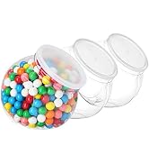 DilaBee Plastic Candy Jars with Lids for Candy Buffet - 3 Pack 48 Oz Clear Cookie Jars for Kitche...
