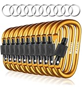 3”D-Clip Durable Locking Carabiner Keychain Clip,Keychain Clip Hook, Spring Snap Hook, Set of 10