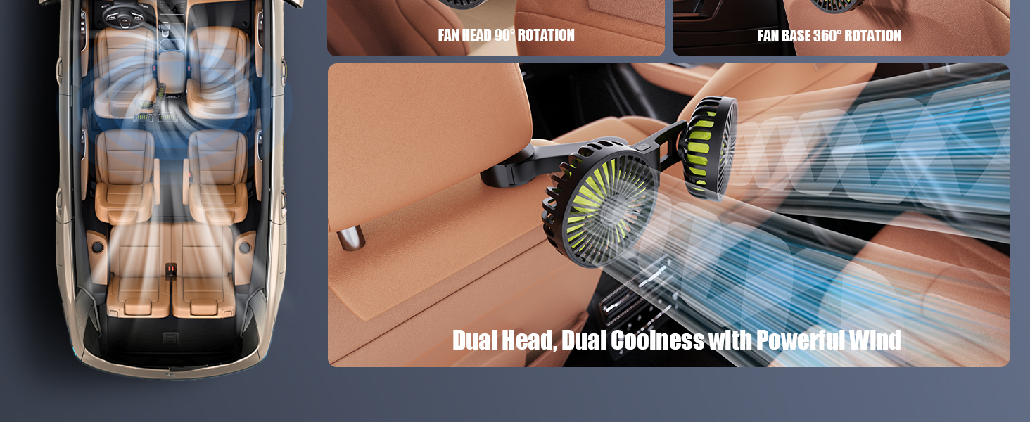 portable fan for car cigarette lighter plug