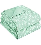 yescool Weighted Blanket for Adults (20 lbs, 48" x 72", Cyan) Cooling Heavy Blanket for Sleeping ...