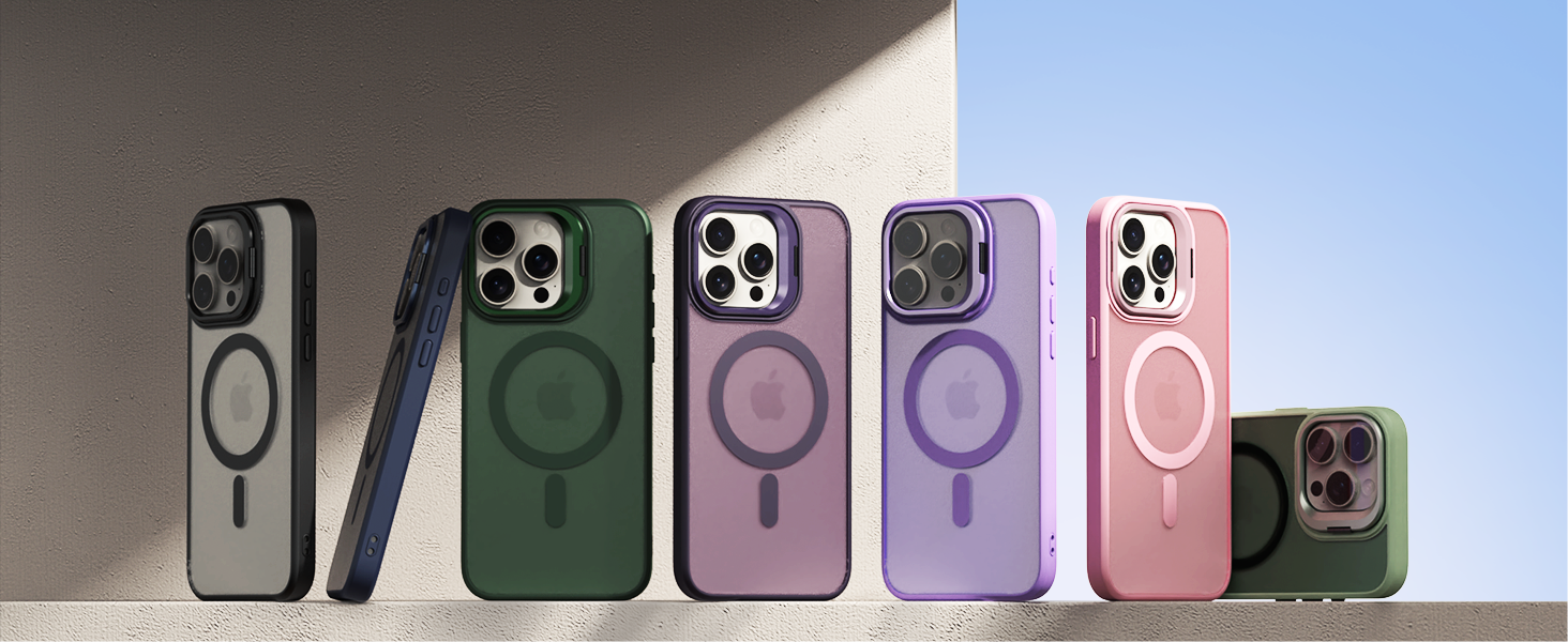 iPhone 14/15 Plus Pro Max Case with Screen Protector &amp;amp; Camera Lens Protector,Compatible with MagSafe