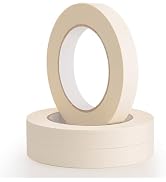 KICNIC Painter Tape, White Masking Tape 0.7 Inch x 60 Yard, 3 Rolls Paper Craft Supplies, Removab...