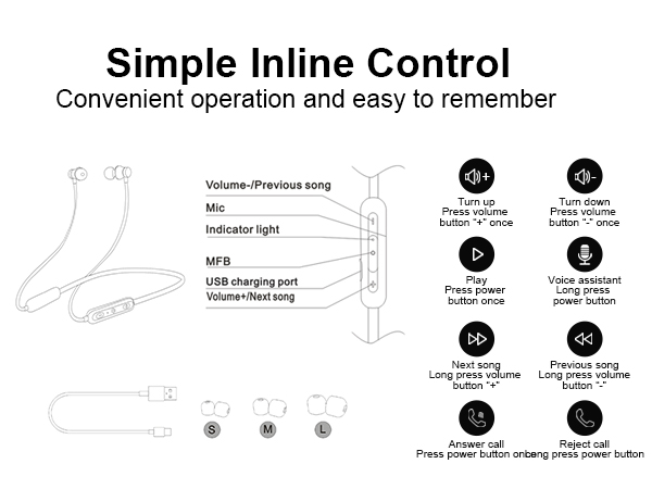 Bluetooth headphones neckband