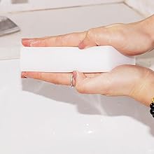 Squeeze sponge gently