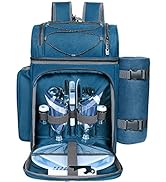 Hap Tim Picnic Basket Backpack for 2 Person with Insulated Leak Proof Cooler Compartment,Wine Hol...