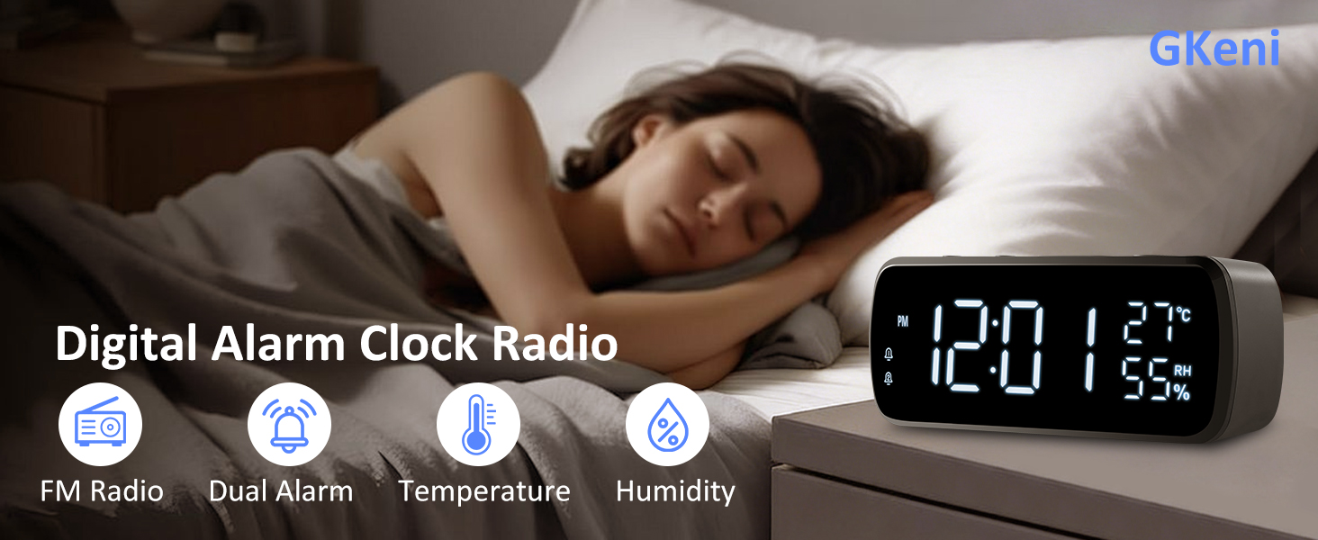 alarm clock radio digital fm radio alarm clock