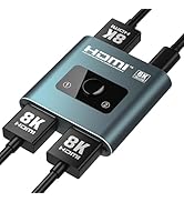 4K 120Hz HDMI Switch, 8K 60Hz HDMI 2.1 Bi-Directional 2-in-1/1-in-2 Switcher Splitter, Aluminum A...