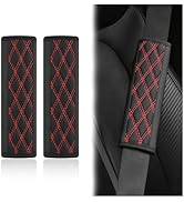 wedfish 2PCS Car Seat Belt Cover Pads,Leather Seatbelt Covers Protect Shoulder and Neck Car Acces...