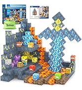 100PCS Magnetic Blocks-Build Mine Magnet World Jurassic Sword Dinosaur Toys Building Blocks for B...